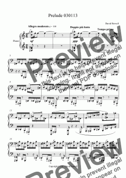 page one of Prelude 030113  for Piano