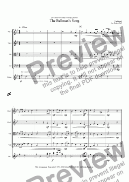 page one of Bellman's Song, The (string quartet + guitar or harp)