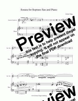 page one of Sonata for Soprano Sax and Piano