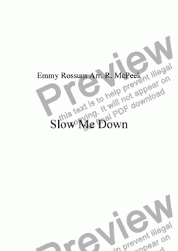 page one of Slow Me Down