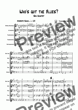 page one of Who’s got the Blues? - Saxophone Quartet
