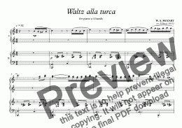 page one of Waltz ALLA TURCA - piano 4 hands