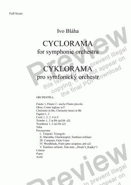 page one of CYCLORAMA for symphonic orchestra