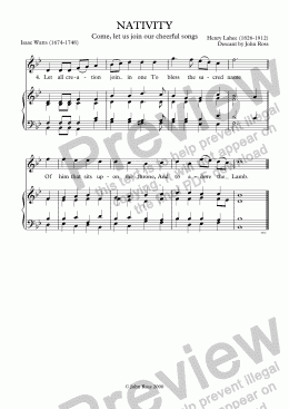page one of Nativity (Come, let us join our cheerful songs) - Descant