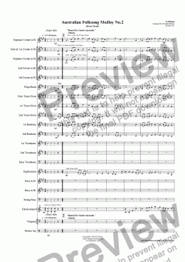 page one of Australian Folksong Medley No. 2 (Brass Band)