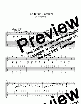 page one of The Infant Paganini (for easy guitar)
