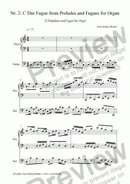 page one of Nr. 2: C Dur Fugue from Preludes and Fugues for Organ