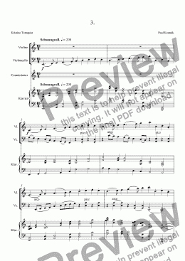 page one of Lieder der Matrosen 3. for counter tenor and piano trio