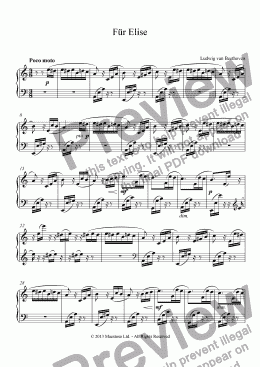 page one of Für Elise - Piano Version