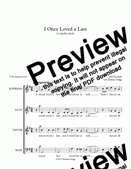 page one of I Once Loved a Lass (a capella choir)