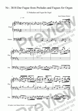page one of Nr.: 38 H Dur Fugue from Preludes and Fugues for Organ