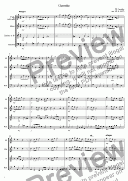 page one of Gavotte - Woodwind Trio
