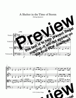 page one of A Shelter in the Time of Storm (String Quartet)