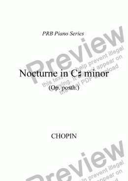 page one of PRB Piano Series: Nocturne in C# minor, Op. posth.