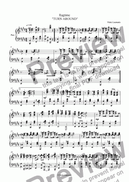 page one of Ragtime  "TURN AROUND"