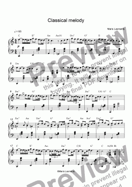 page one of Classical melody