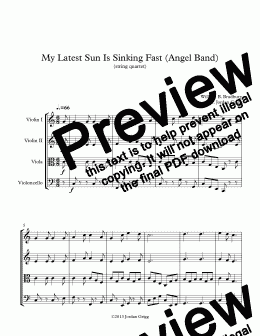 page one of My Latest Sun Is Sinking Fast (Angel Band) (string quartet)