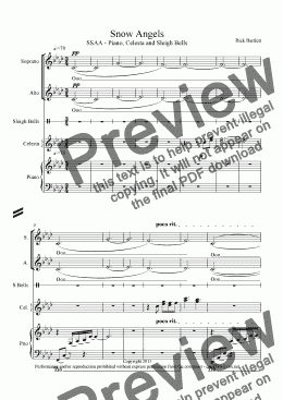 page one of Snow Angels (SSAA, piano, celesta, sleighbells)
