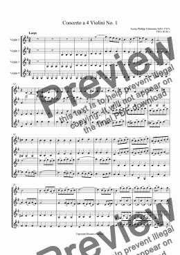 page one of Concerto a 4 Violini No. 1