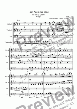 page one of Allegro - (No. 1) String Quartet - Pujolas