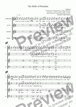 page one of The Bells of Paradise (SATB)