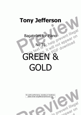 page one of Green & Gold