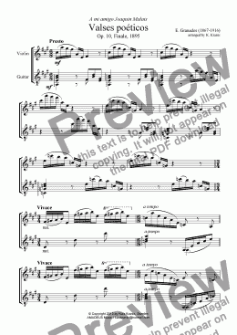page one of Valses poéticos Finale for violin and guitar