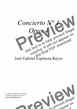 page one of Concierto N° 1 Opus 4