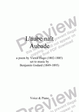 page one of L’aube naît (B. Godard / Victor Hugo)