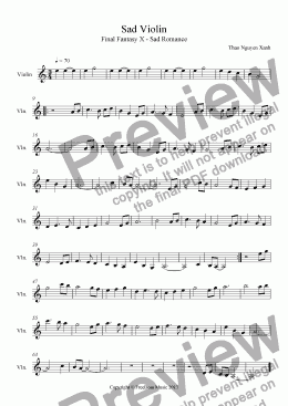 page one of Sad Violin