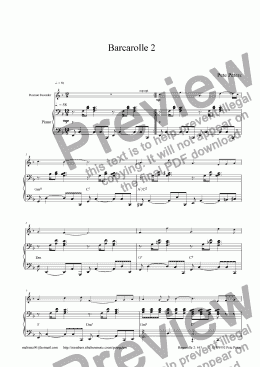 page one of Barcarolle No2 in F [recorder or flute]