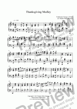 page one of Thanksgiving Medley (piano solo)