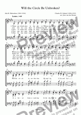 page one of Will the Circle Be Unbroken? (choir SATB)