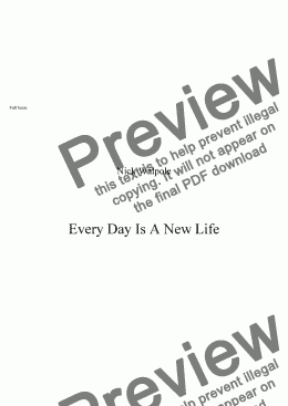page one of Every Day Is A New Life