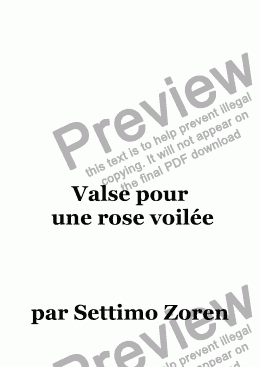 page one of Valse pour une rose voilée