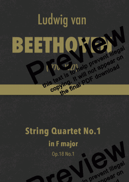 page one of Beethoven - String Quartet No.1 in F major