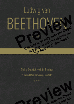 page one of Beethoven - String Quartet No.8 in E minor