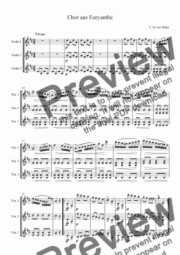 page one of Weber Chorus from Euryanthe for Violin Trio