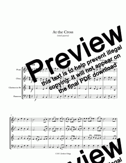 page one of At the Cross (wind quartet)