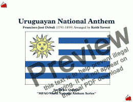page one of Uruguayan National Anthem for Brass Quintet (MFAO World National Anthem Series)