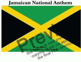 page one of Jamaican National Anthem for Brass Quintet