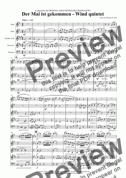 page one of Der Mai ist gekommen - Wind quintet