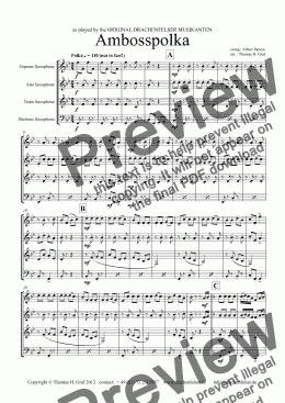 page one of Ambosspolka (Sax Quartet)