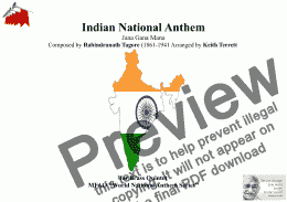 page one of Indian National Anthem for Brass Quintet (MFAO World National  Anthem Series)
