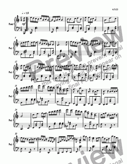page one of Ragtime #113 in C Major, Op. 254
