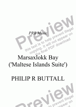 page one of Marsaxlokk Bay (’Maltese Islands Suite’)