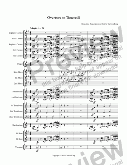 page one of Overture to Tancredi