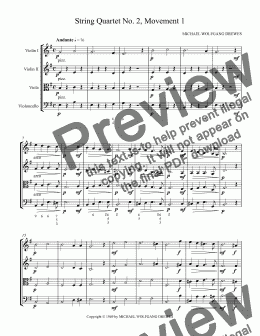 page one of String Quartet No. 2 "Eyn Gev", Movement 1