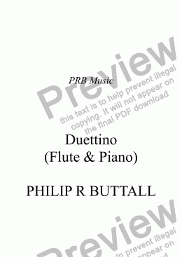 page one of Duettino for Flute & Piano