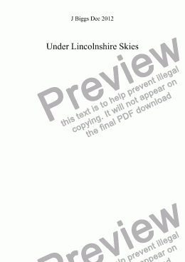 page one of Under Lincolnshire Skies